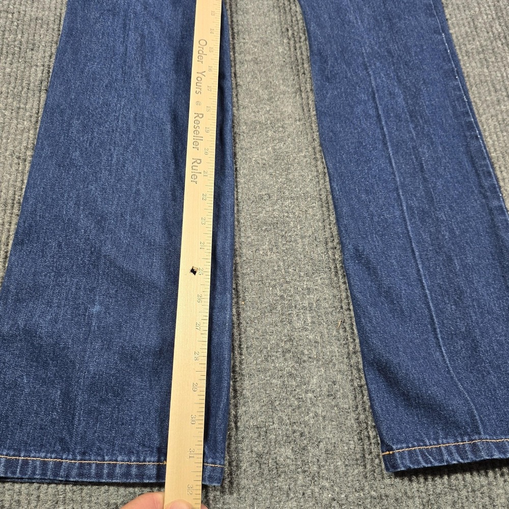 VTG Y2K Tommy Jeans Size 5 Blue Medium Wash Hipster Flare 100% Cotton Flag Patch - Picture 10 of 13